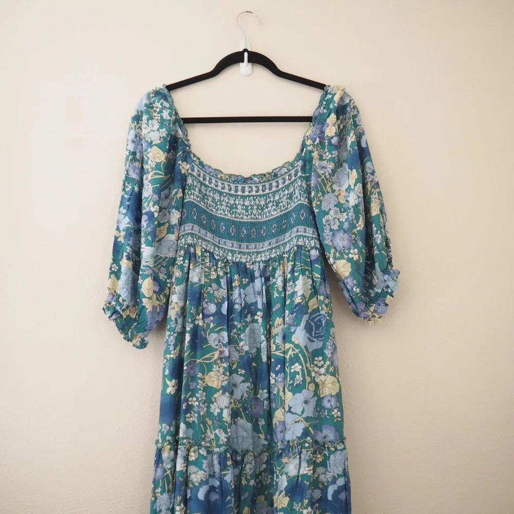 NWT Baltic Born Shanna Tiered Emerald Floral Dress sz L - Picture 4 of 7